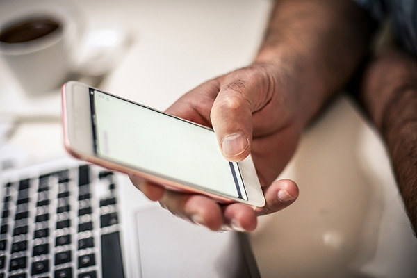 image of patient receiving a text